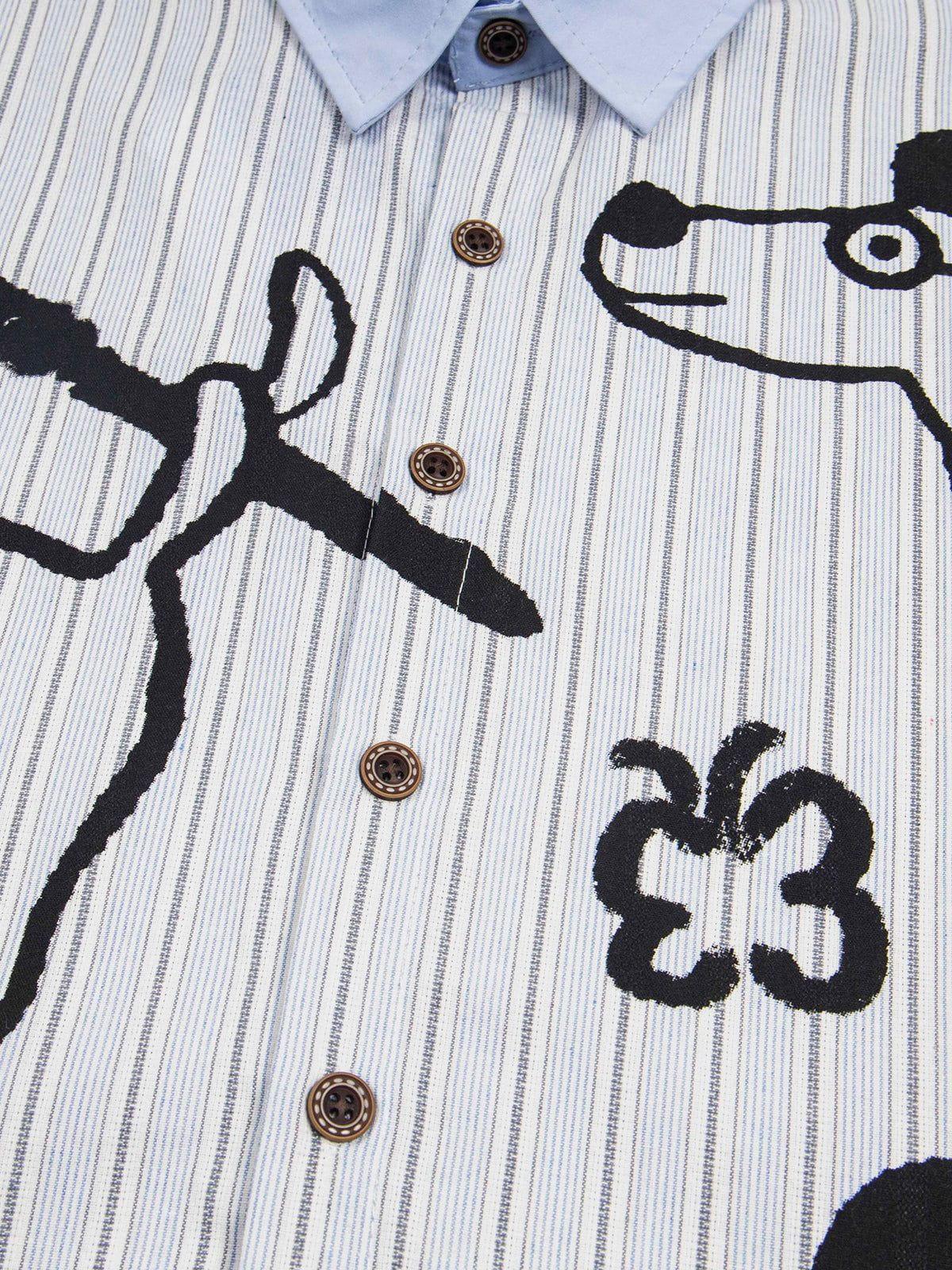 Aelfric Eden Puppy Graphic Striped Shirt Product Image