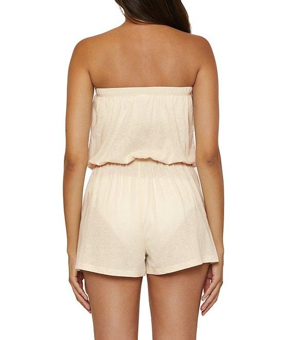 Lucky Brand Malaga Multi Color Crochet Strapless Romper Swim Cover-Up Product Image