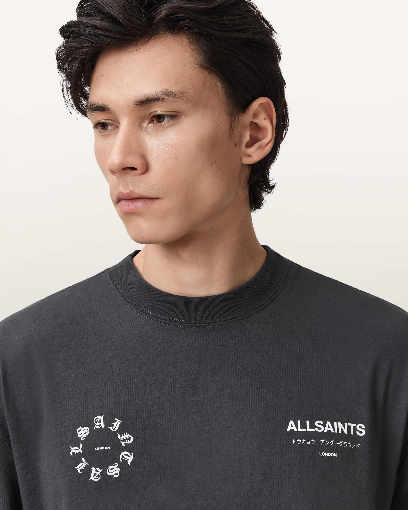 Kindred Boxy Graphic T-Shirt Washed Black | ALLSAINTS US Product Image