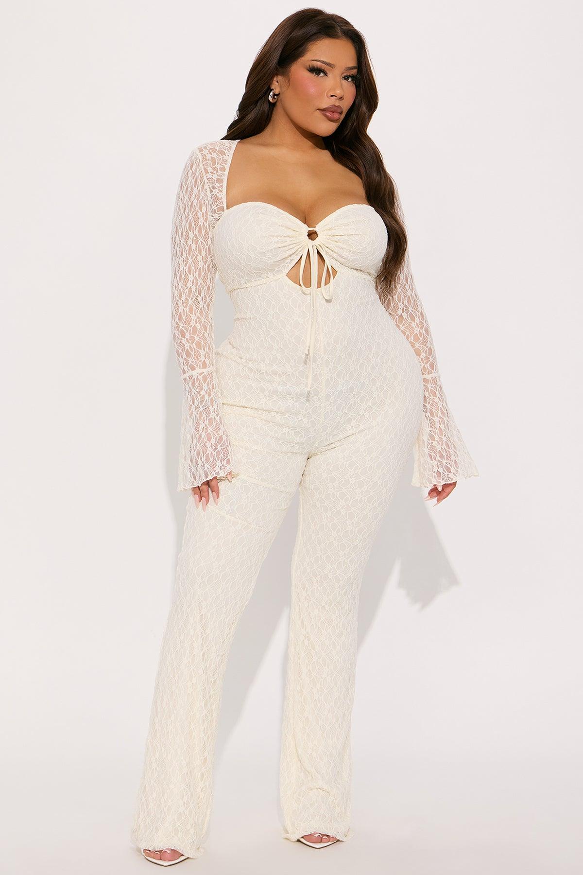 Saffron Lace Jumpsuit - Ivory Product Image