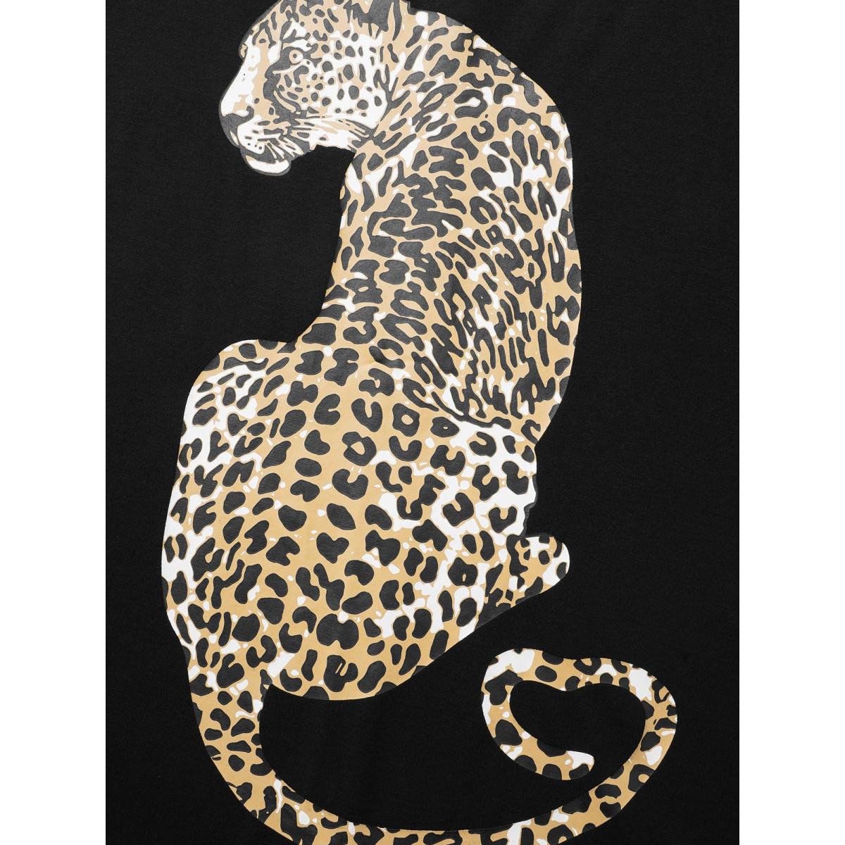 Plus Size Leopard Print Square Neck Tie Knot Dress Black Women Elegant Tie knot Square Neck Long Sleeve Curvy BloomChic 22-24/3X Product Image