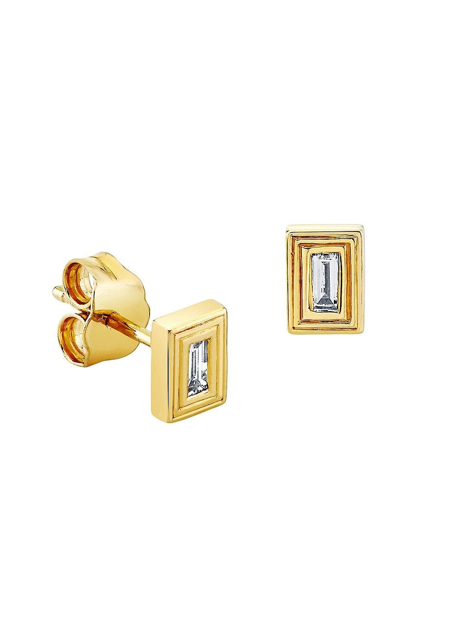 Womens Overboard 14K Yellow Gold & 0.08 TCW Diamond Stud Earrings Product Image
