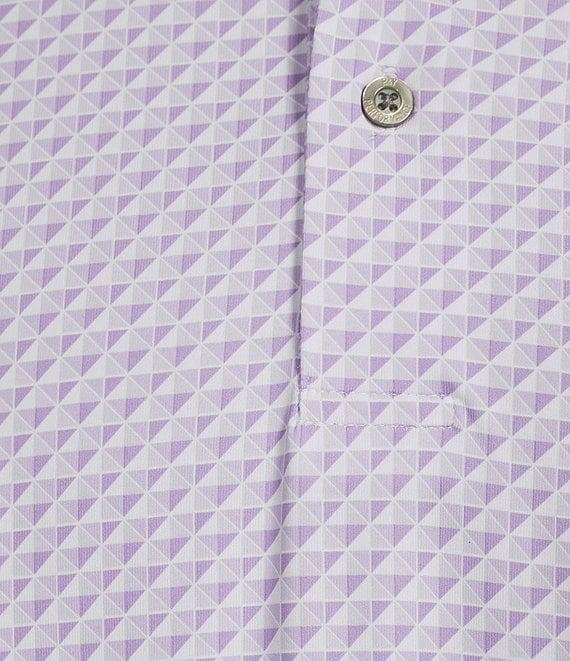 Roundtree & Yorke Performance The Fairway Short Sleeve 3D Geometric Print Polo Shirt Product Image