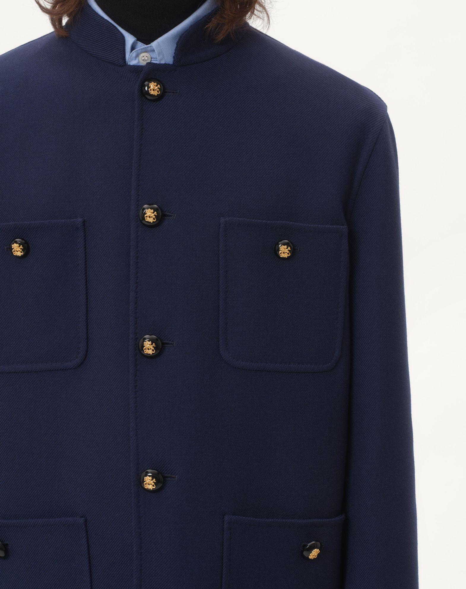 Double Wool Jacket With Mandarin Collar Product Image