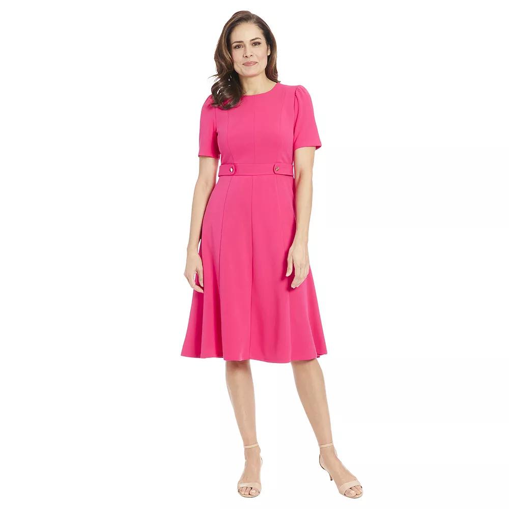 Women's London Times Solid Side Tab Fit & Flare Dress,  Product Image