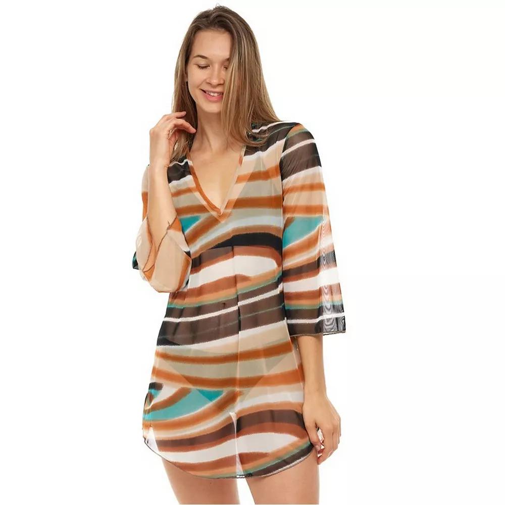 Women's Jordan Taylor Printed Mesh Tunic Swim Cover-Up,  Product Image