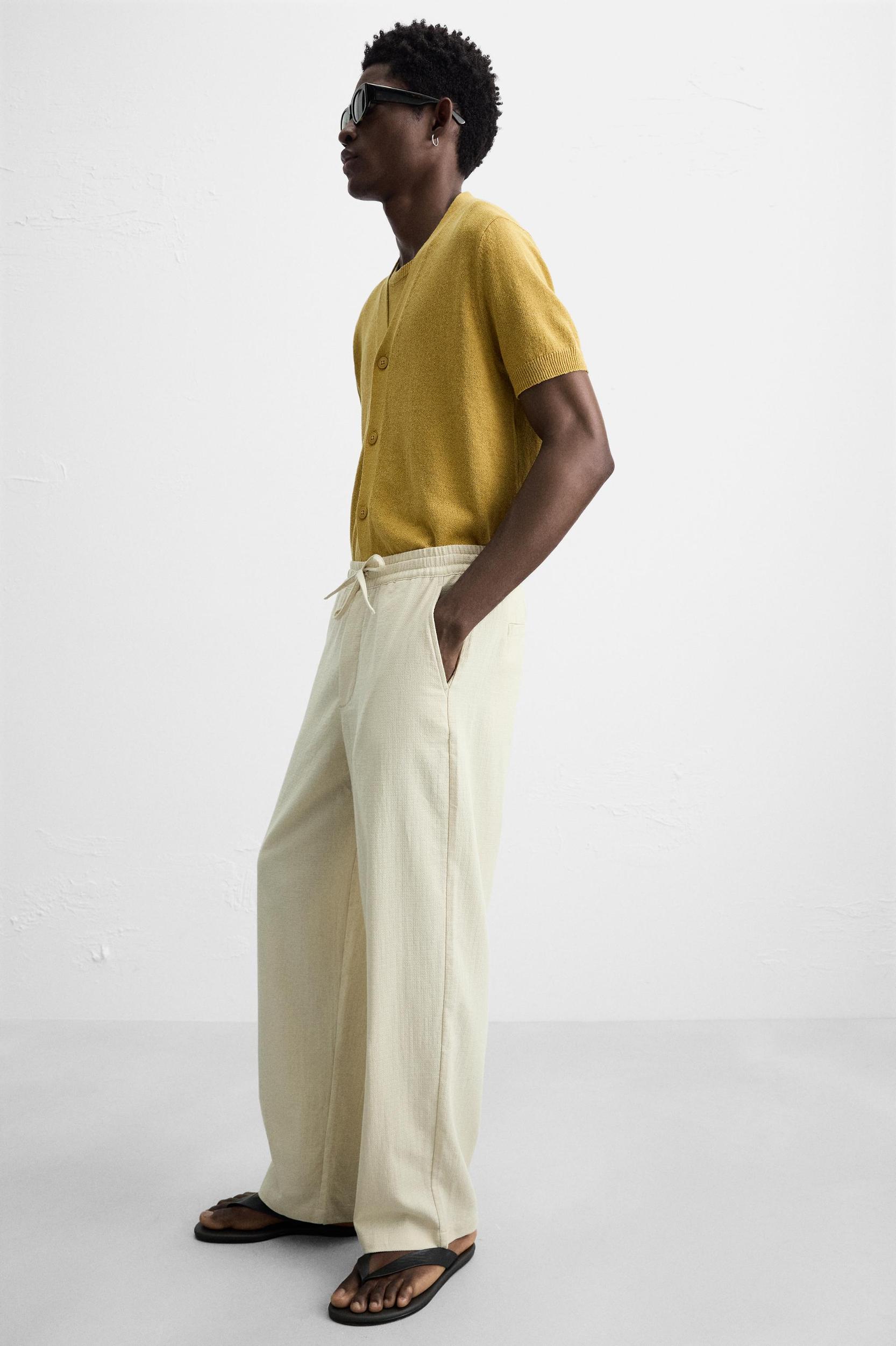 TEXTURED JACQUARD PANTS Product Image