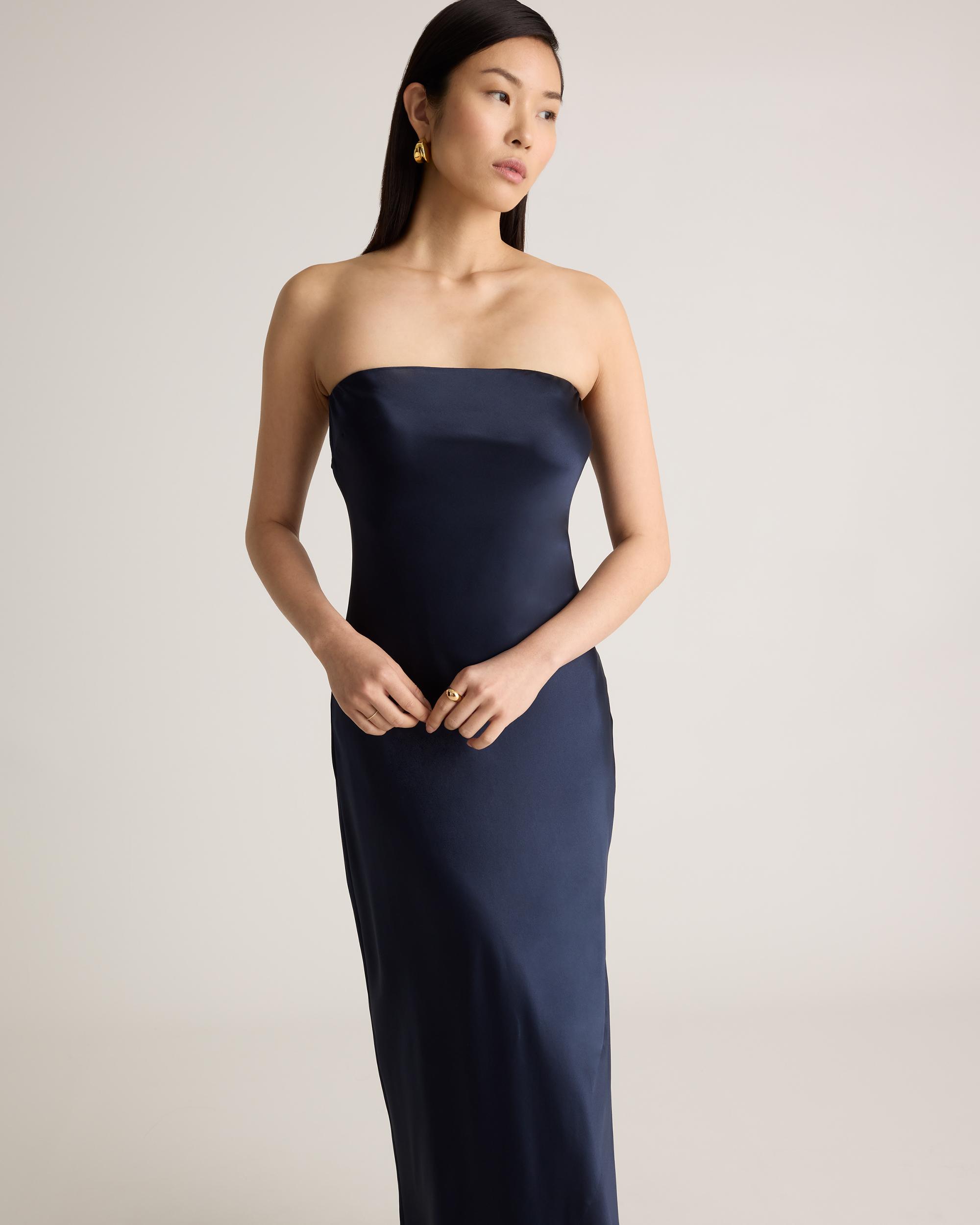 Quince | Women's Strapless Midi Dress Mulberry Silk Product Image