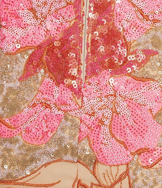 Muse by Marchesa Canna Sequin Crew Neck Sleeveless Pencil Dress Product Image