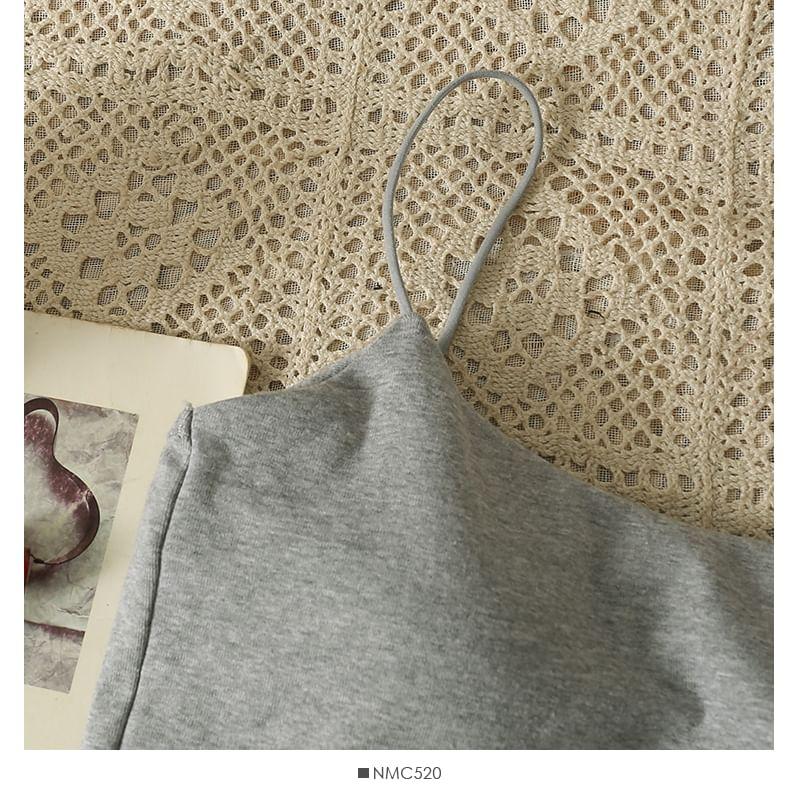 Open-Back Plain Cami Top with Pads Product Image