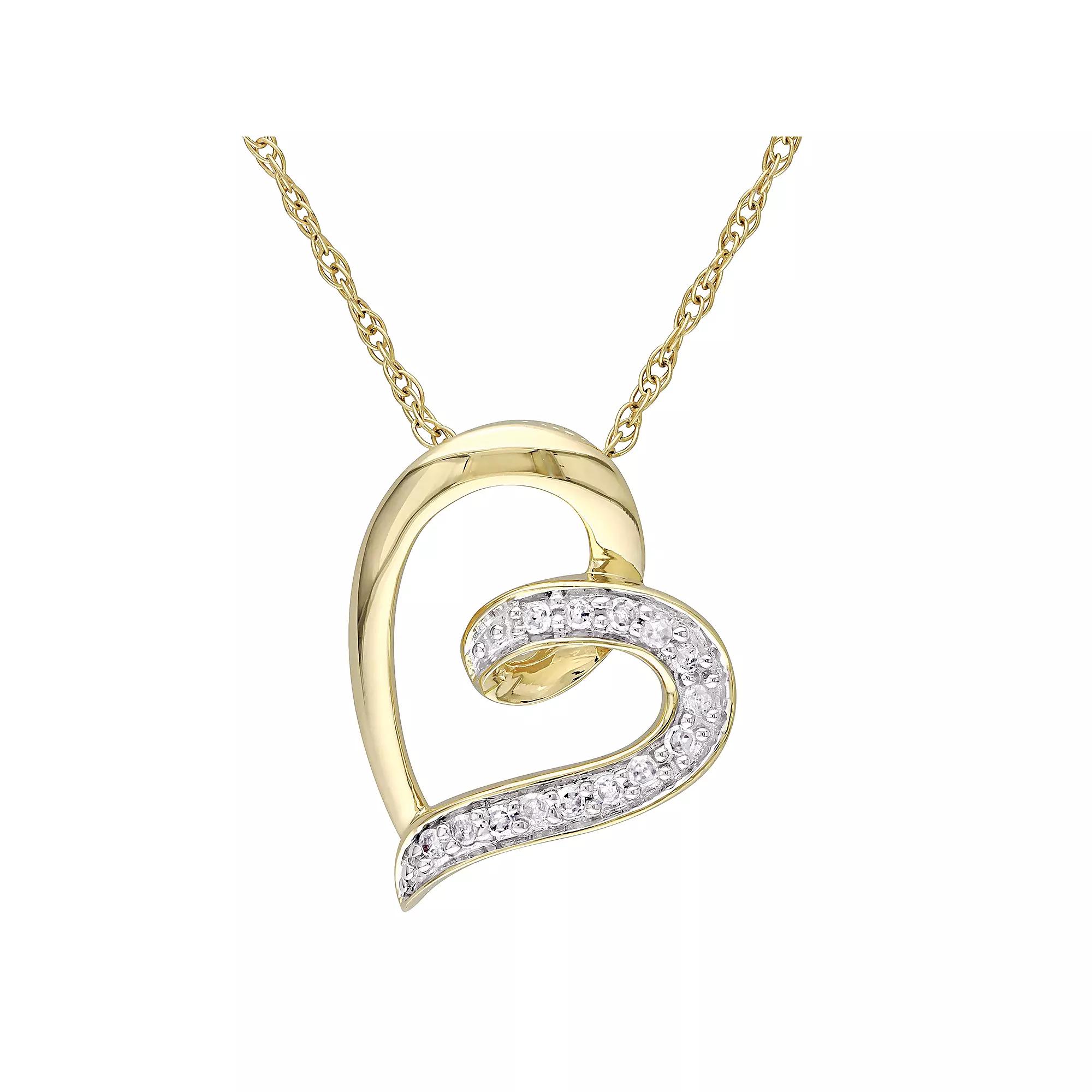 Stella Grace 10k White Gold Diamond Accent Open Heart Pendant Necklace, Women's, Size: 17", 10k Whgold Product Image