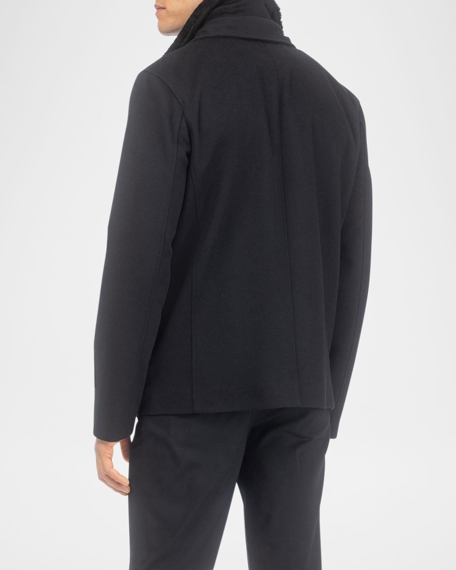 Men's Loro Piana Wool Jacket With Detachable Merino Shearling Lamb Collar Product Image