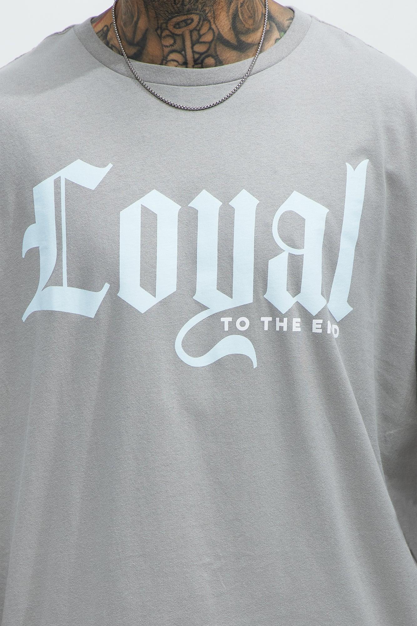 Loyal To The End Oversized Short Sleeve Tee - Grey Product Image
