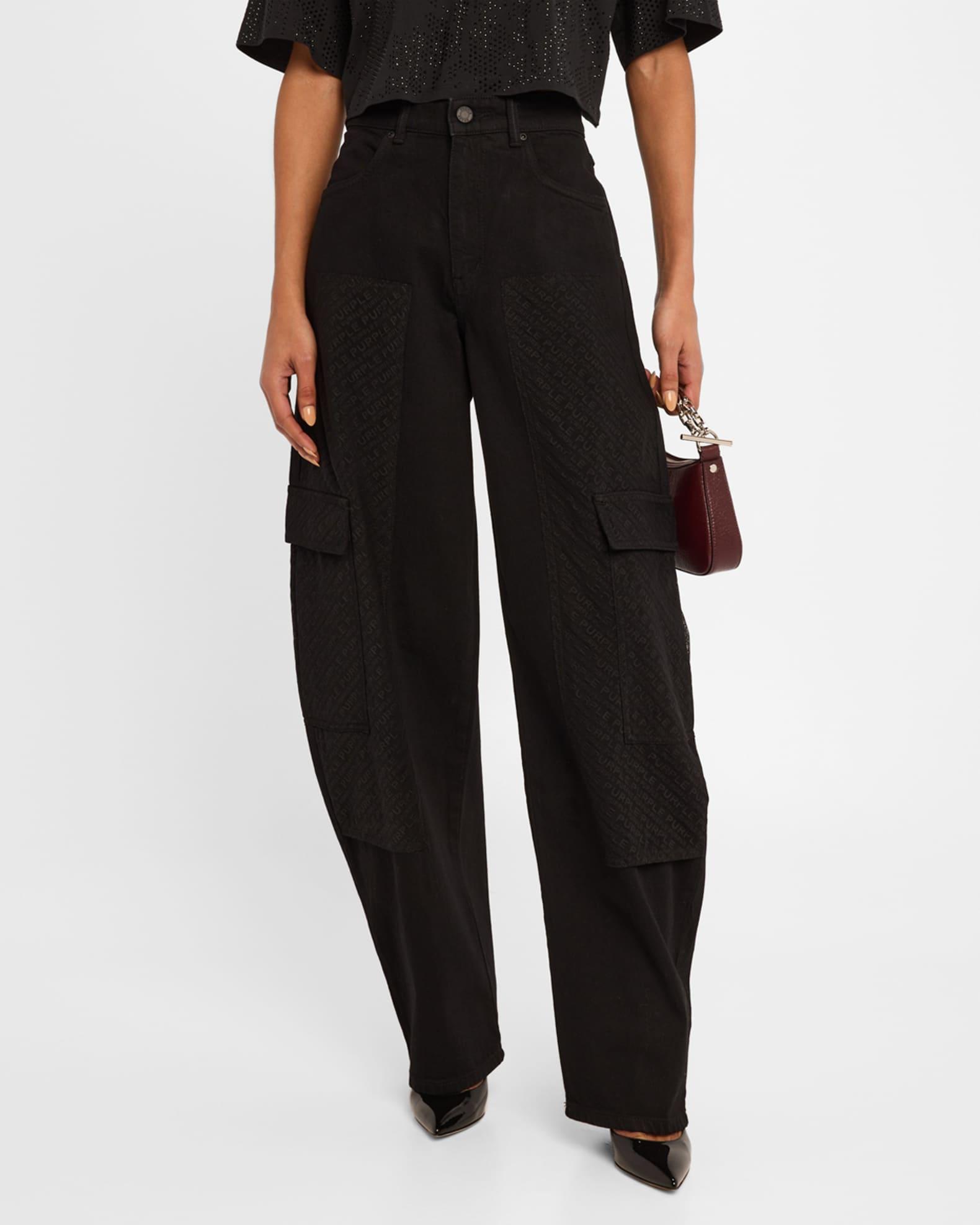 Barrel-Leg Mesh Carpenter Jeans  Product Image