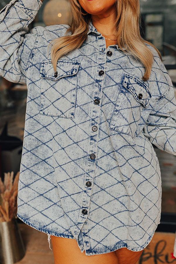 Stop Time Light Weight Denim Jacket in Light Wash Curves Product Image