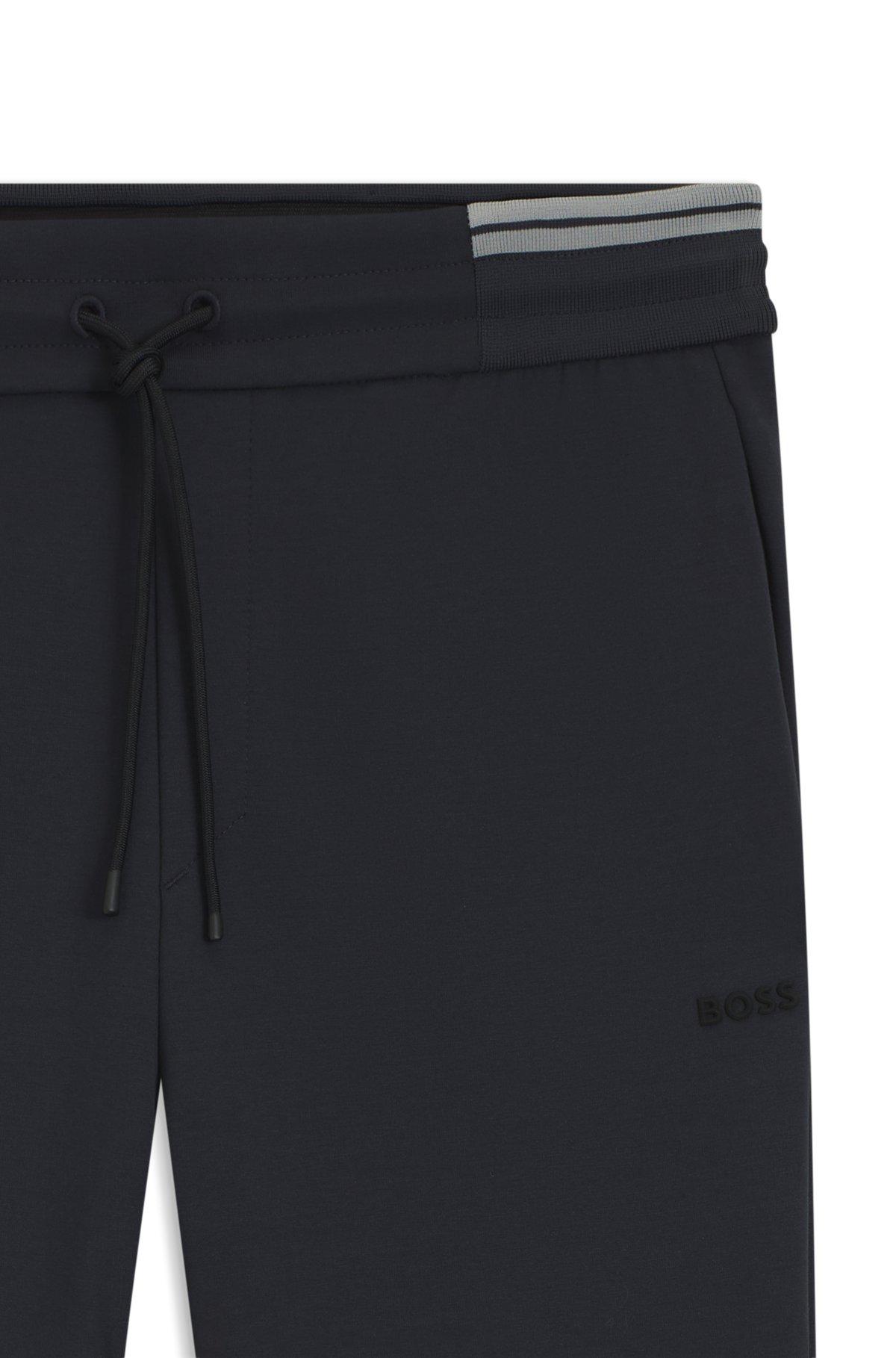 Cotton tracksuit bottoms with striped trims Product Image