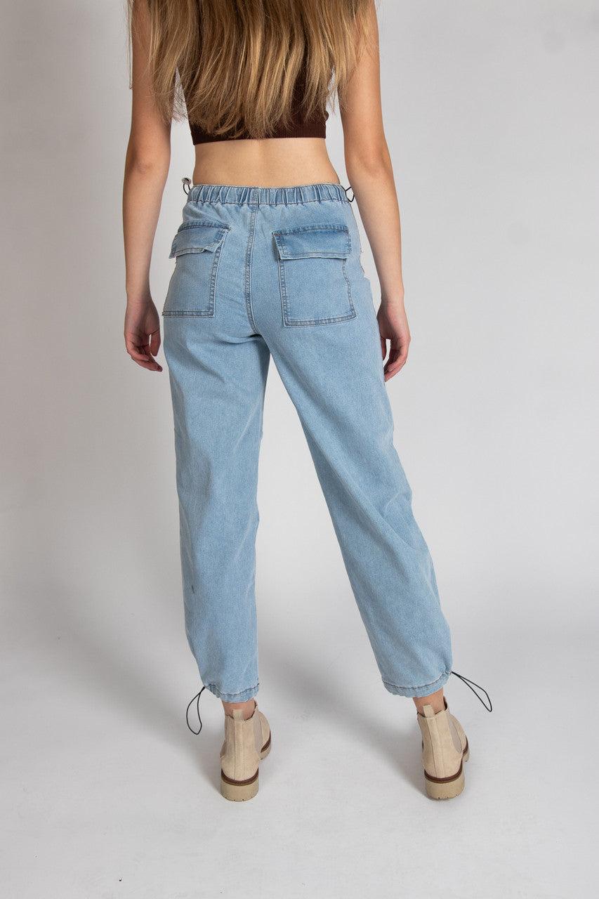 Light Wash Parachute Jeans Product Image