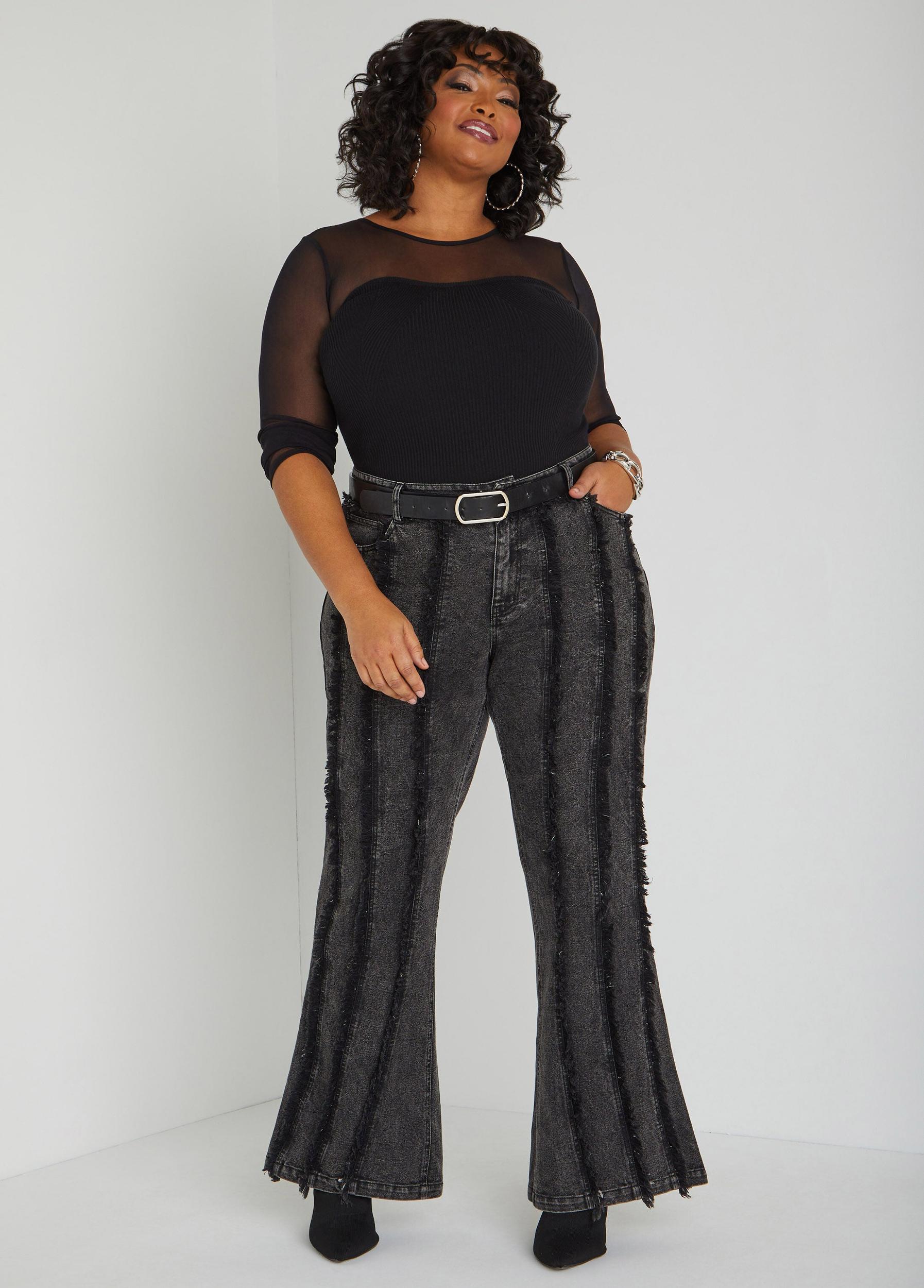 Frayed Stone Wash Jeans Product Image