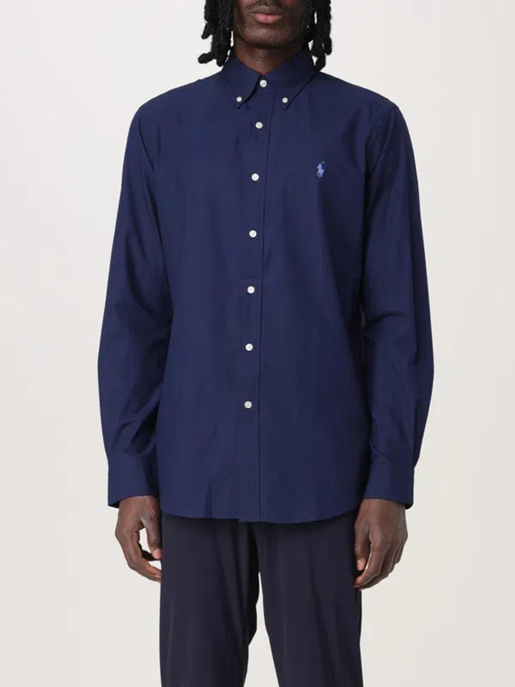 POLO RALPH LAUREN Camicia Bd In Popeline Stretch Slim-fit Shirt In Blue Product Image