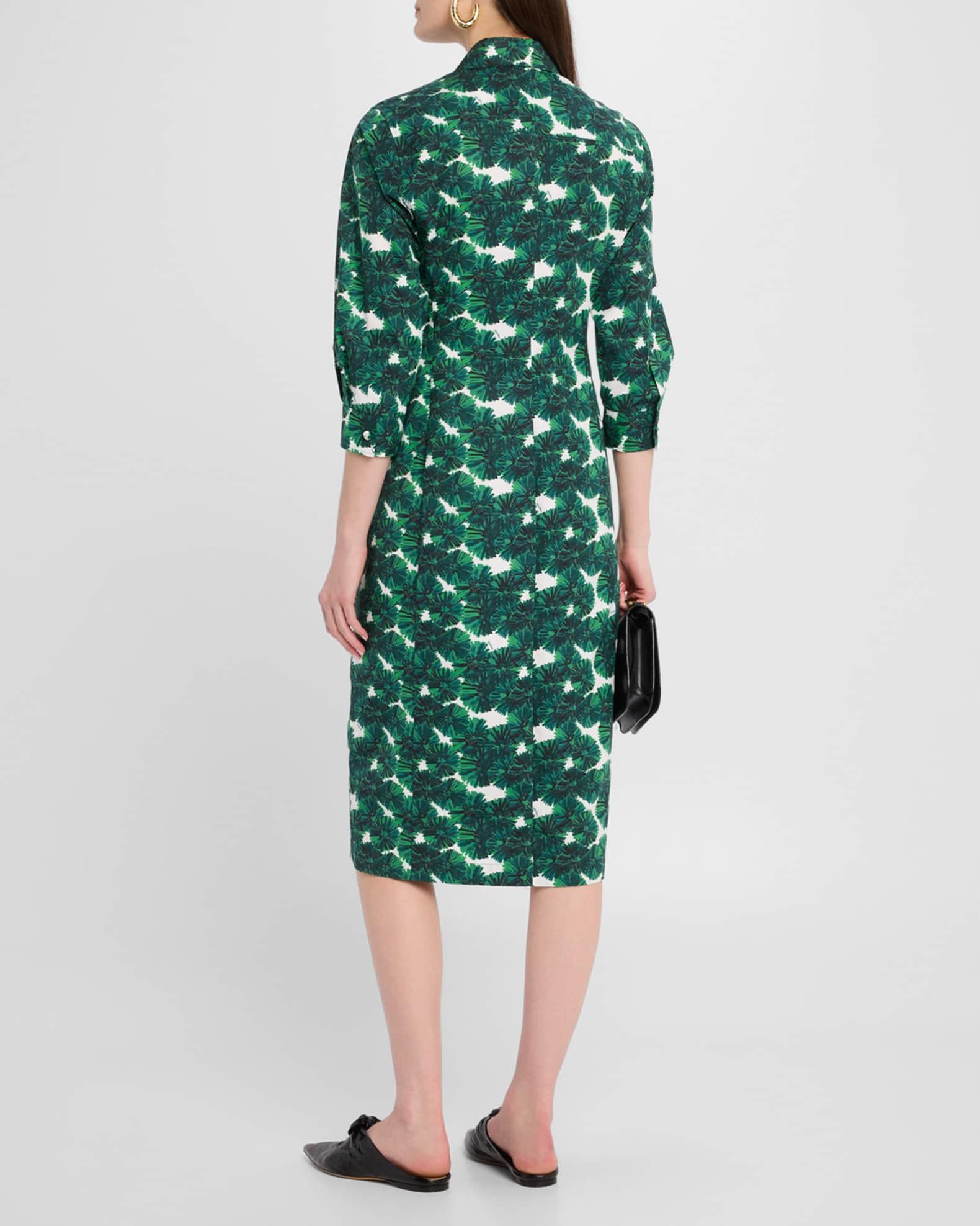 Maremma Floral Waist-Tie Midi Shirtdress Product Image