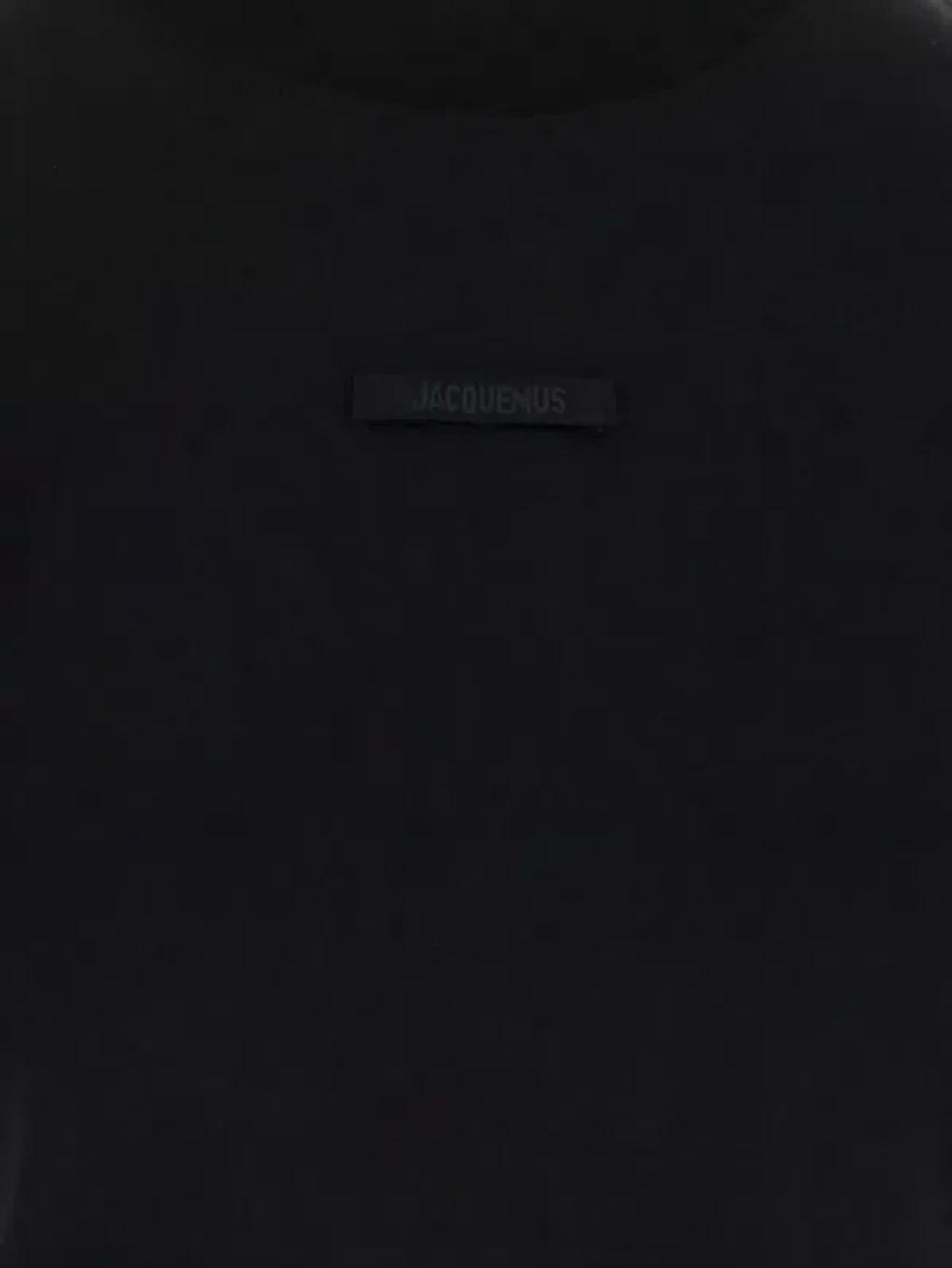 JACQUEMUS Black Fitted T-shirt With Logo Patch In Stretch Cotton Woman Product Image