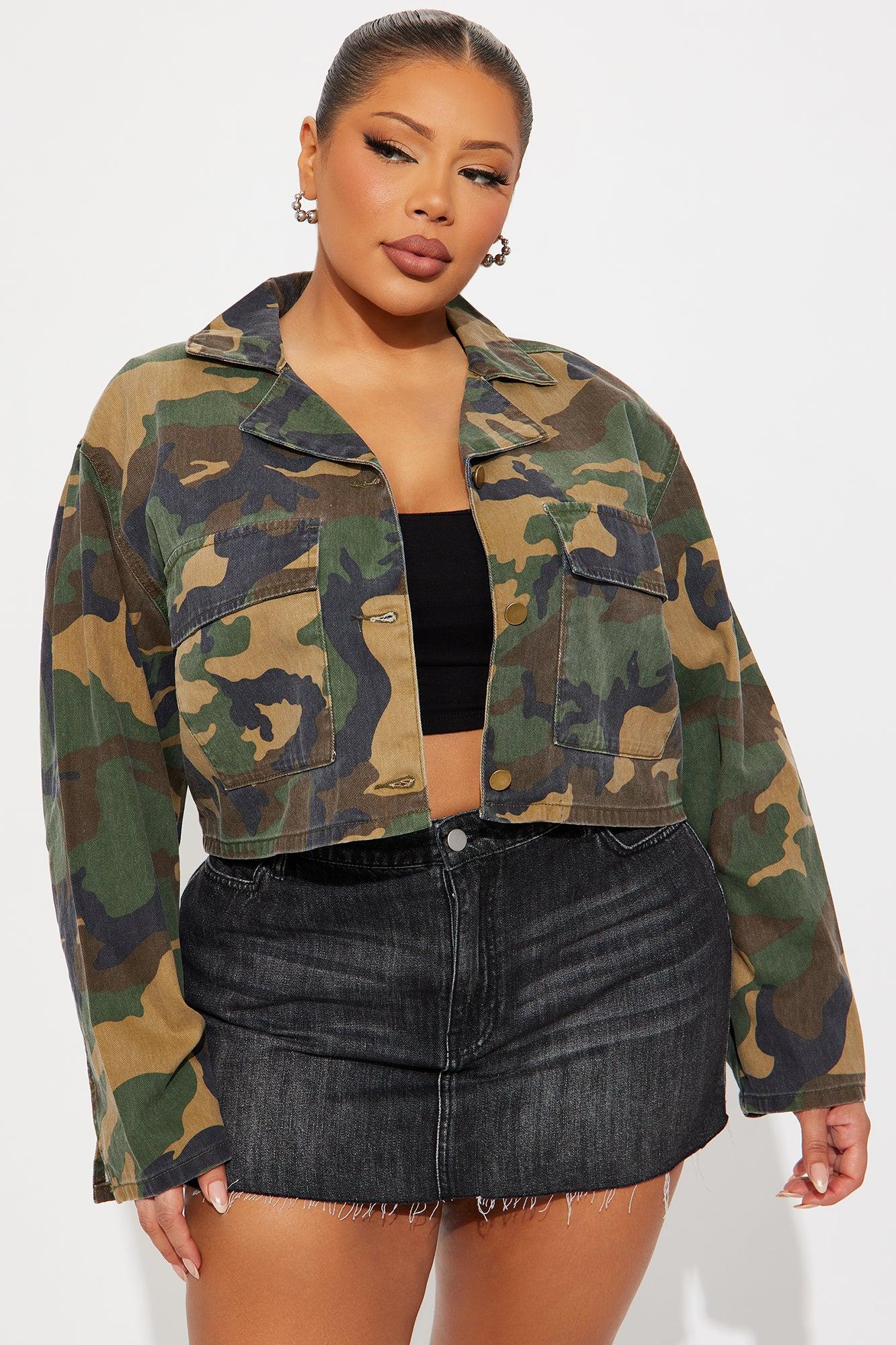 Army Brat Cropped Camo Jacket - Camouflage Female Product Image