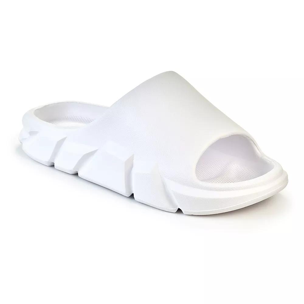 American Exchange Women's White Slide Sandals,  Product Image