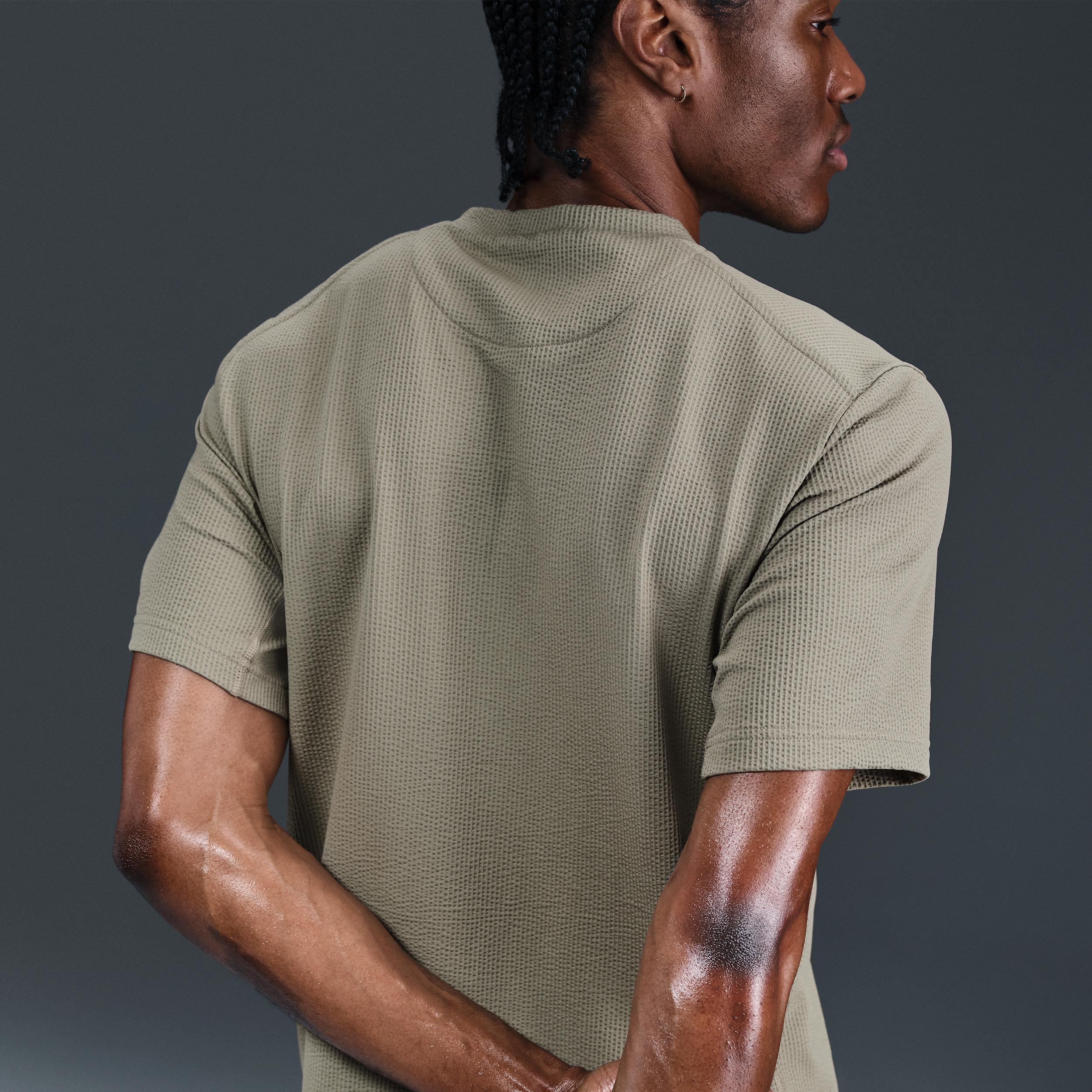Nike Mens Primary Dri-FIT Seersucker Short-Sleeve Versatile Top | HJ4043-320 Product Image