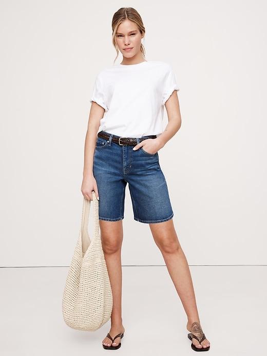 High-Rise Denim 8" Short Product Image