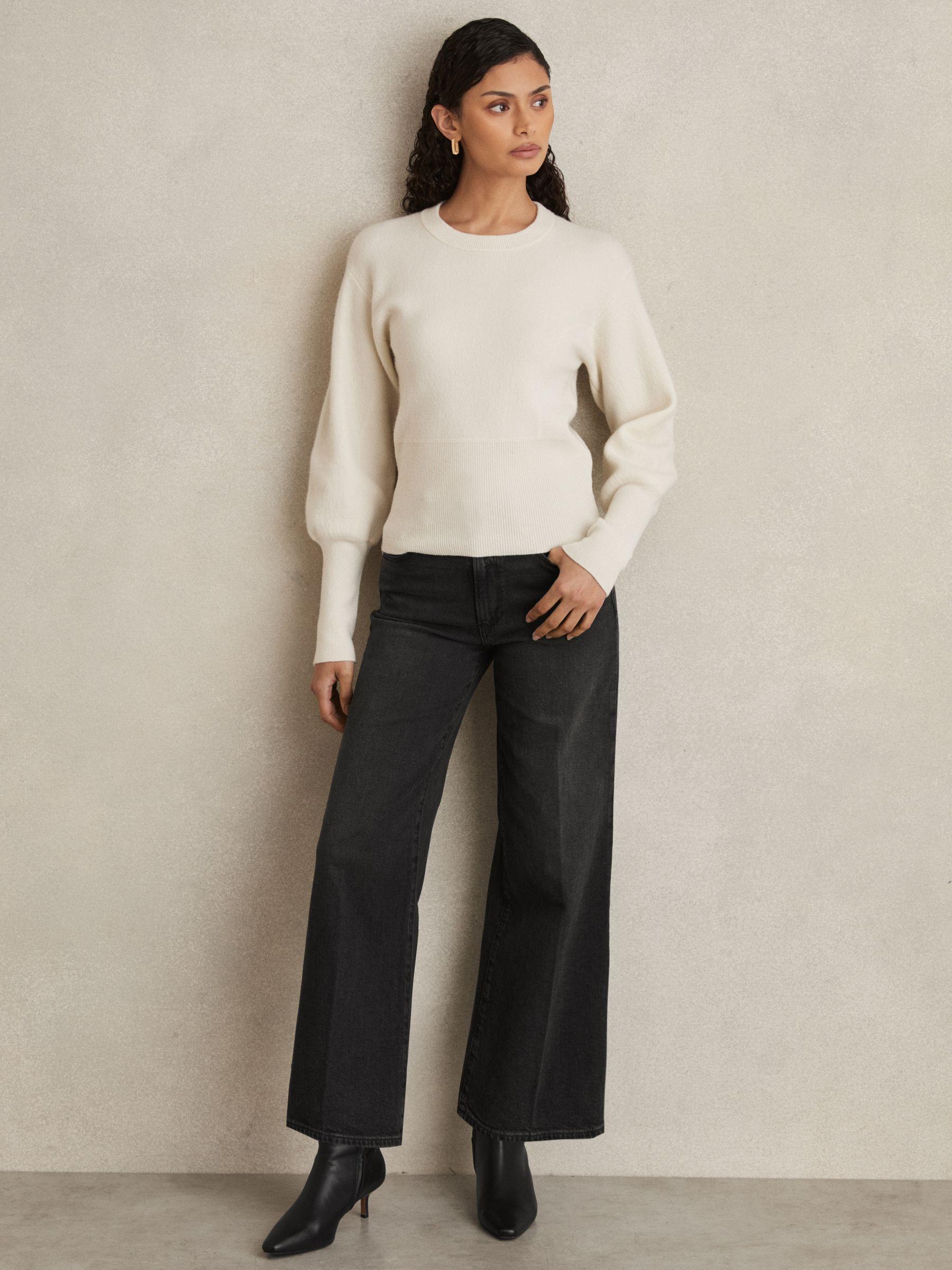 Paige Wide-Leg Cropped Jeans in Black Product Image