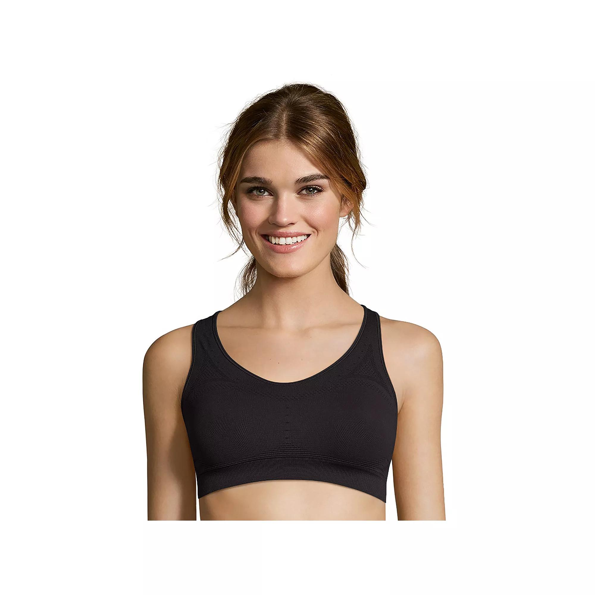 Hanes Solid Core Racerback Sports Bra O9003, Womens Product Image