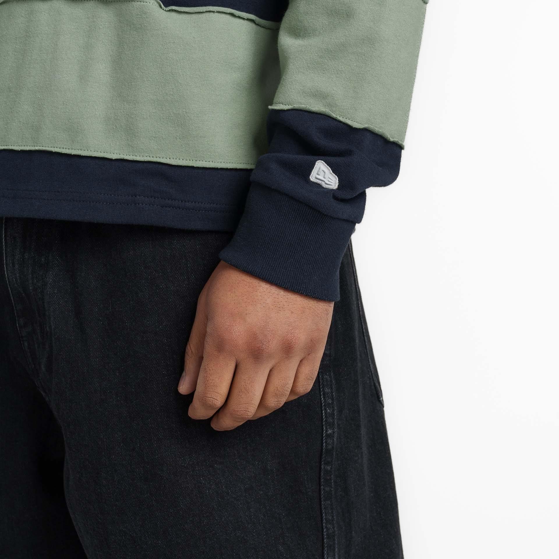 New Era Branded Cut & Sew Block Navy Long Sleeve Rugby Shirt Male Product Image