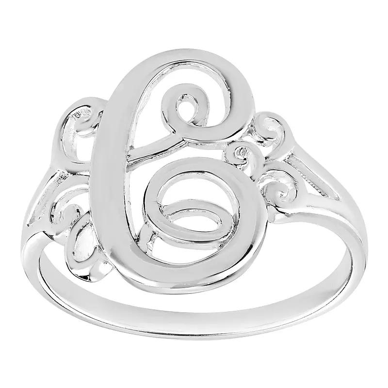 PRIMROSE Sterling Silver Monogram Initial Ring, Women's,  Product Image