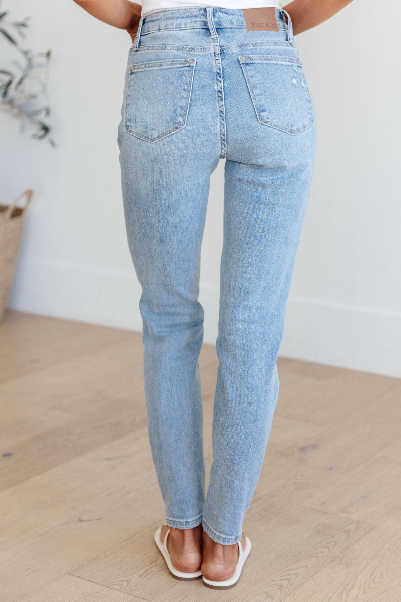 Eloise Mid Rise Control Top Distressed Skinny Jeans (Online Exclusive) Product Image