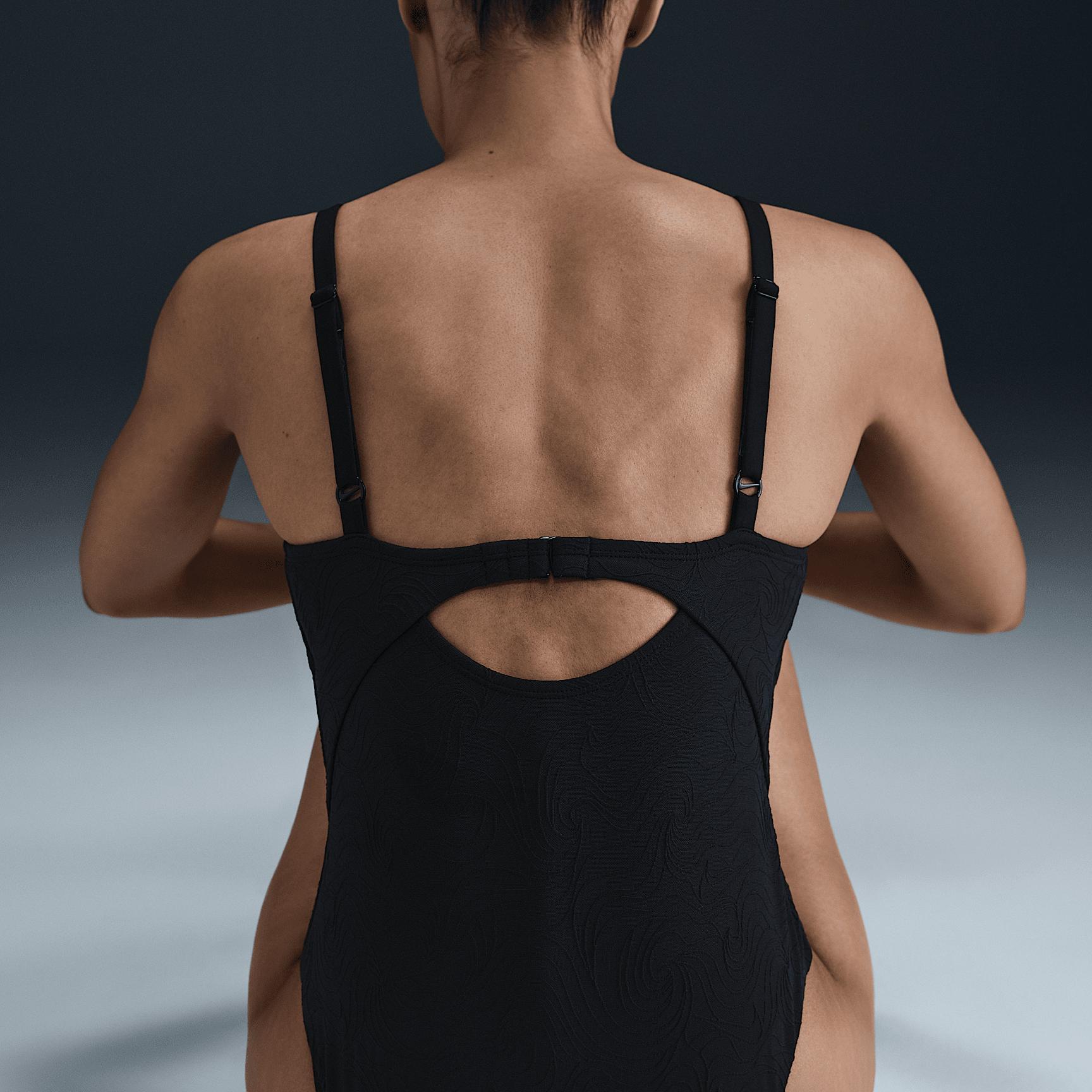 Nike Womens Swim Water Texture V-Neck One-Piece | NESSF261-001 Product Image