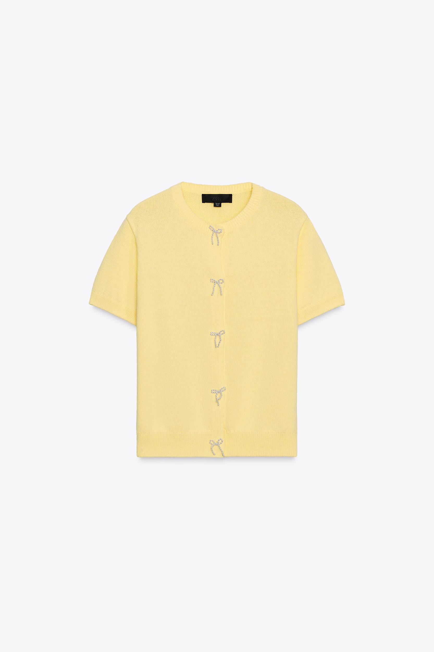 PEARL BOW KNIT CARDIGAN Product Image