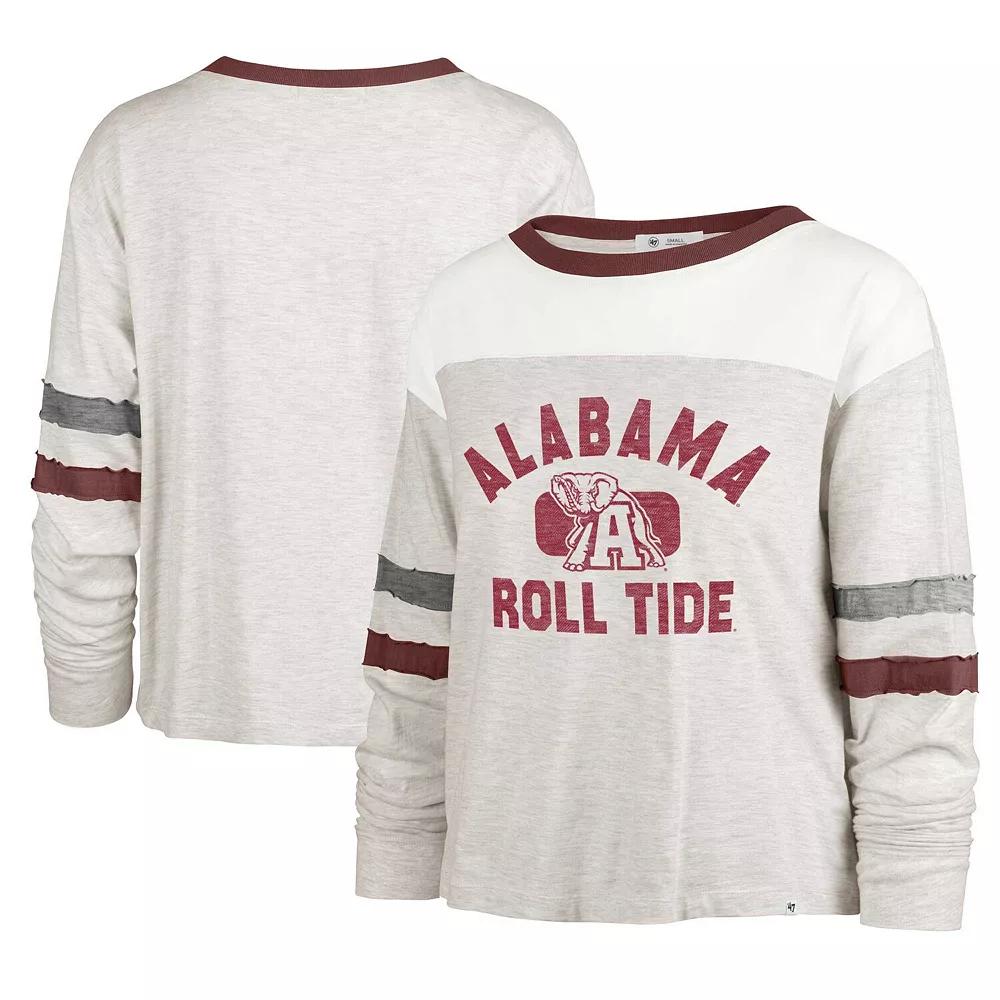 Women's '47 Oatmeal Alabama Crimson Tide All Class Lena Long Sleeve T-Shirt,  Product Image