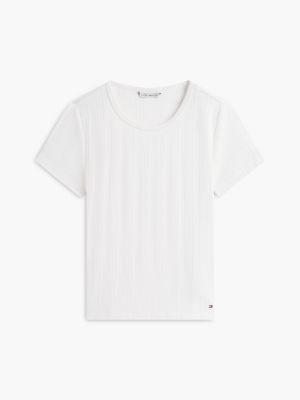 Slim Fit Pointelle Crewneck T-Shirt Product Image