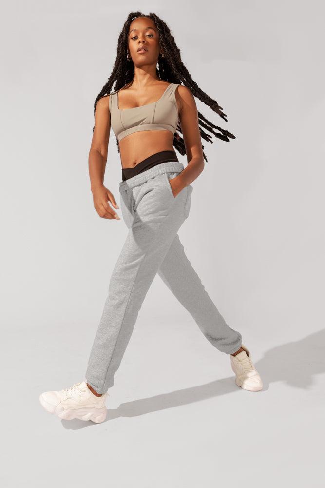 Cloud Rollover Sweatpant - Heather Grey Product Image