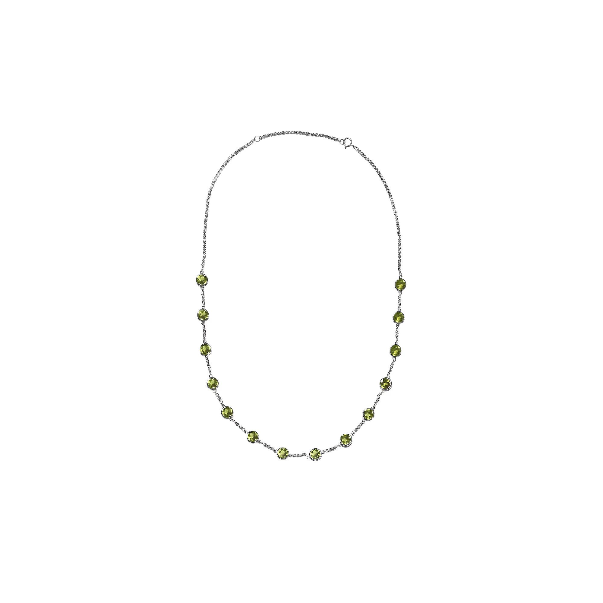 Jewelexcess Sterling Silver Peridot Station Necklace, Women's Product Image