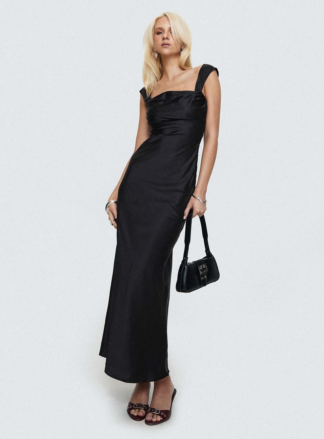 Azura Off The Shoulder Maxi Dress Black Product Image