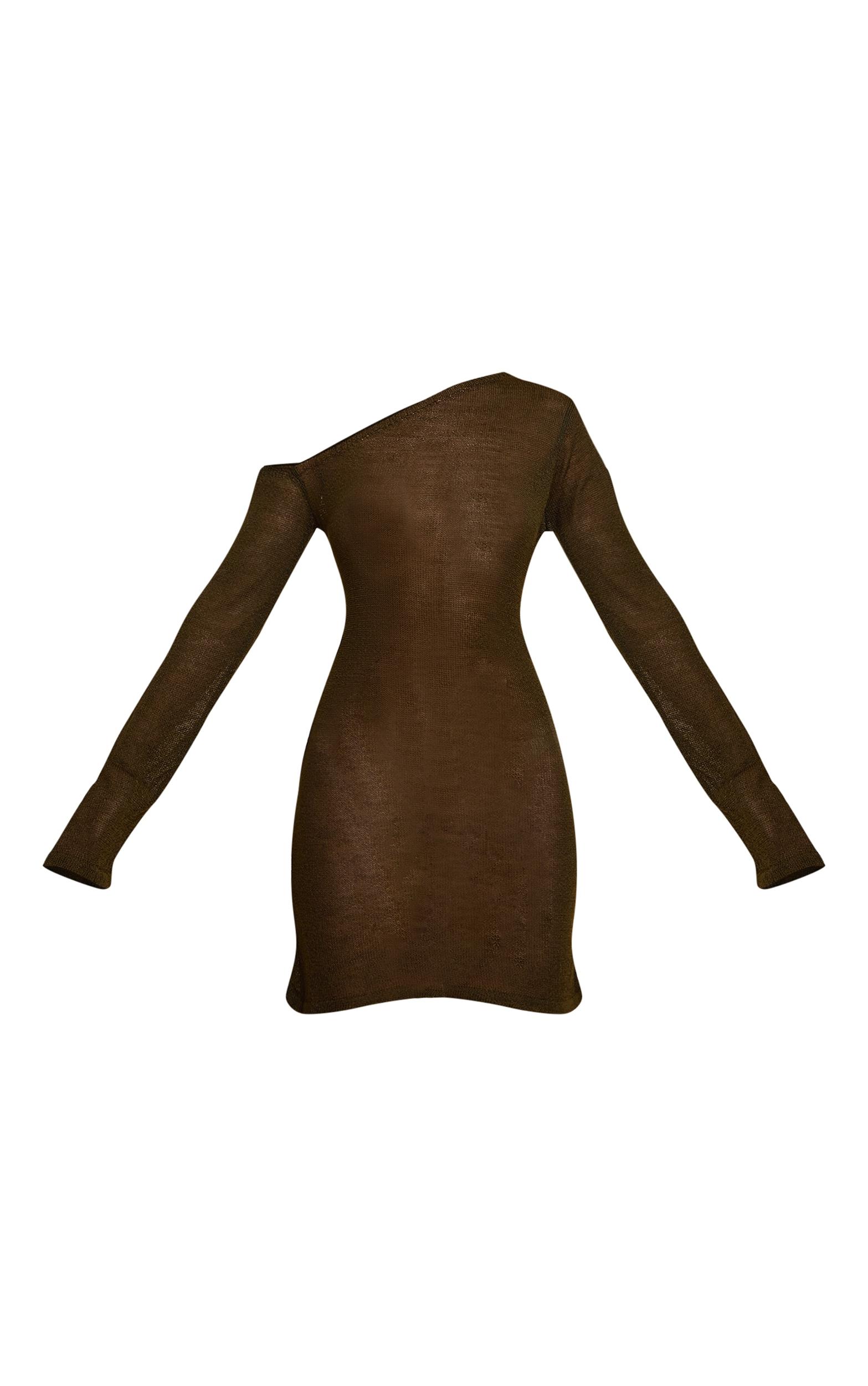 Olive Asymmetric Filigree Dress Product Image