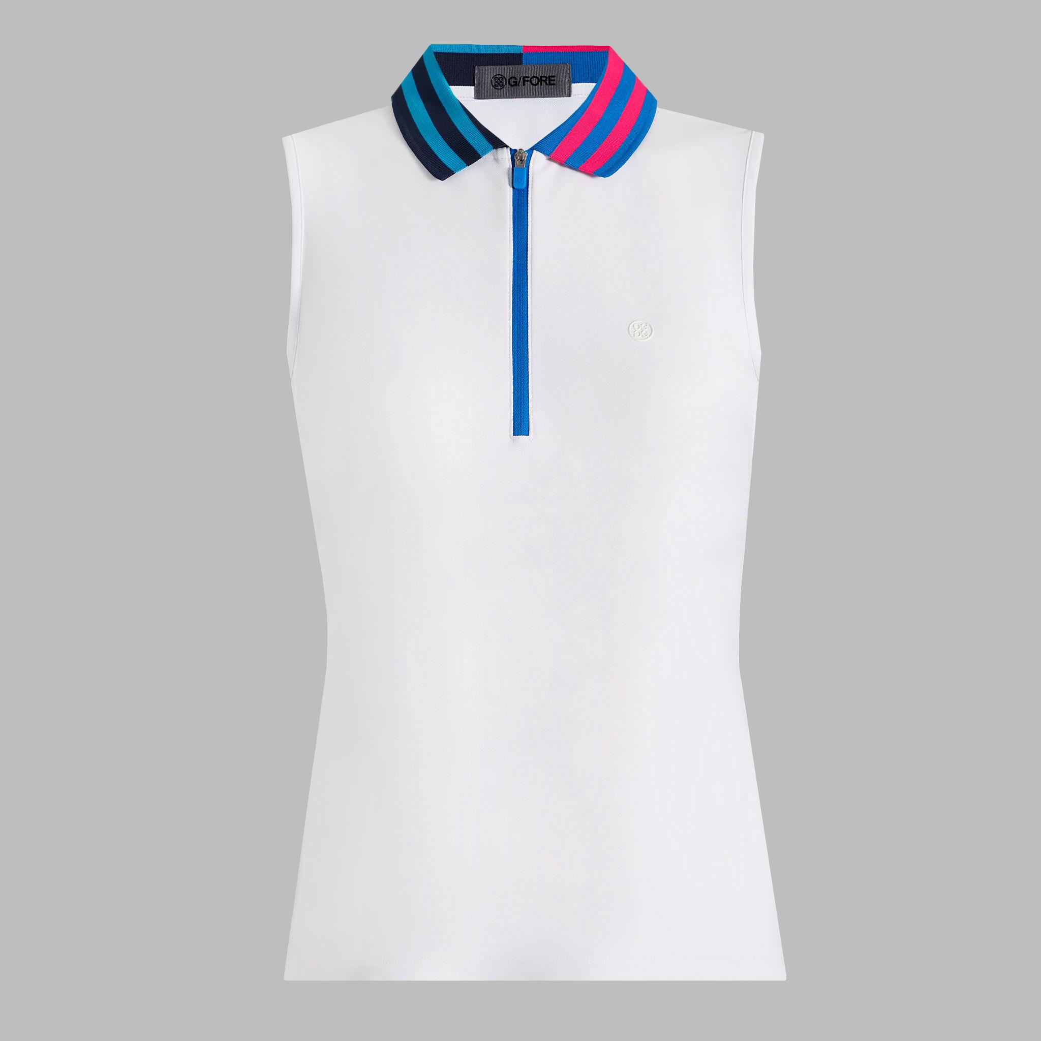 TECH PIQUÉ QUARTER ZIP SLEEVELESS PERFORMANCE POLO Product Image