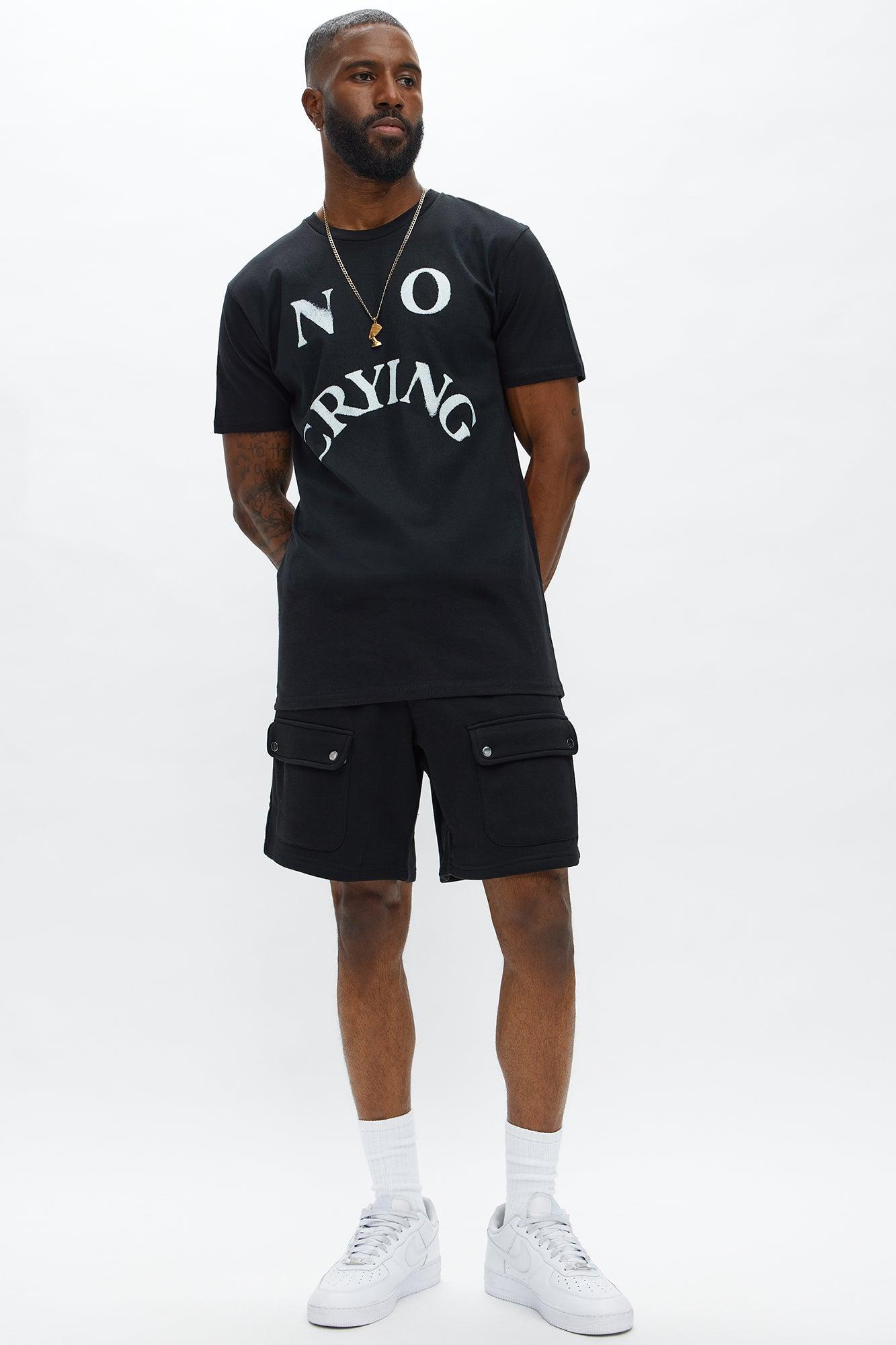 Tyson Relaxed Cargo Snap Shorts - Black Male Product Image