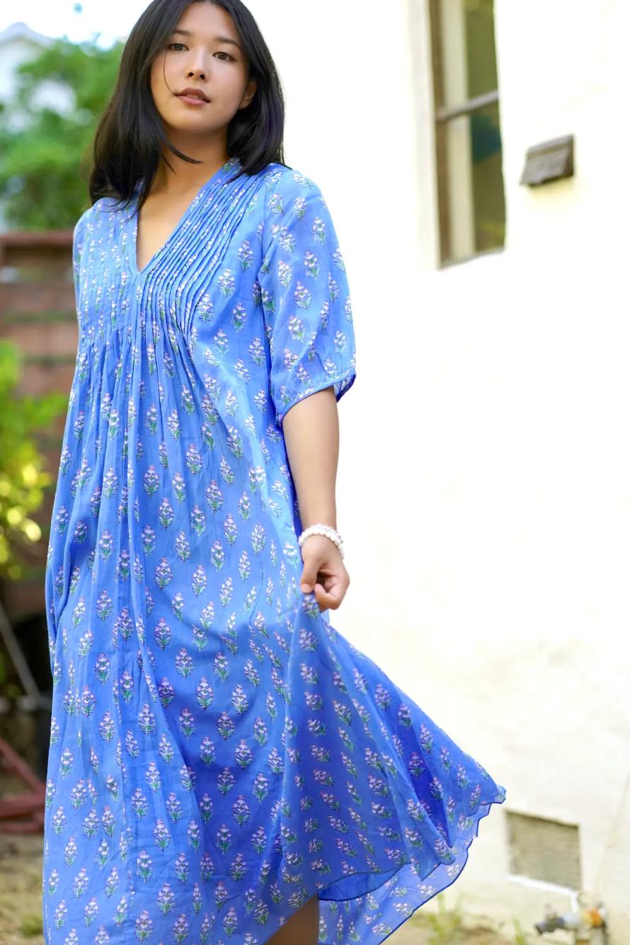 Skye Dress Floral Blue Green Product Image