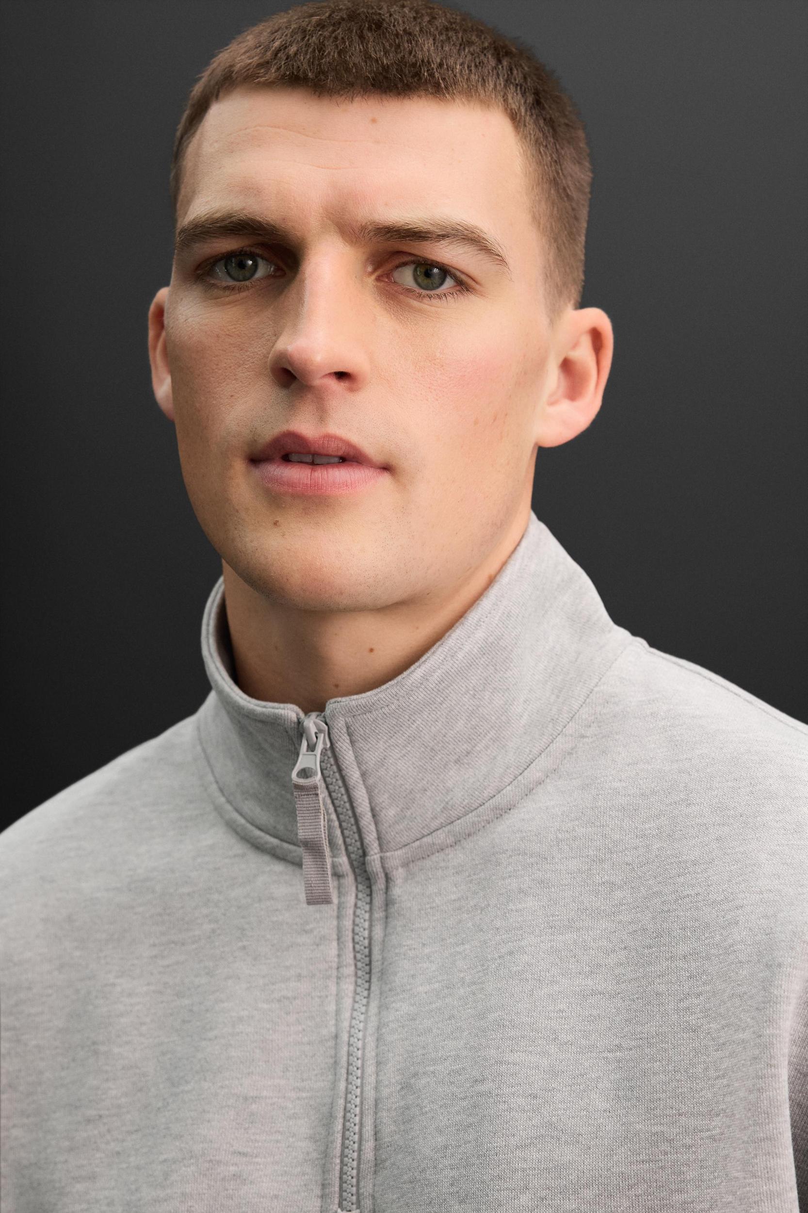 ZIP MOCK NECK SWEATSHIRT Product Image