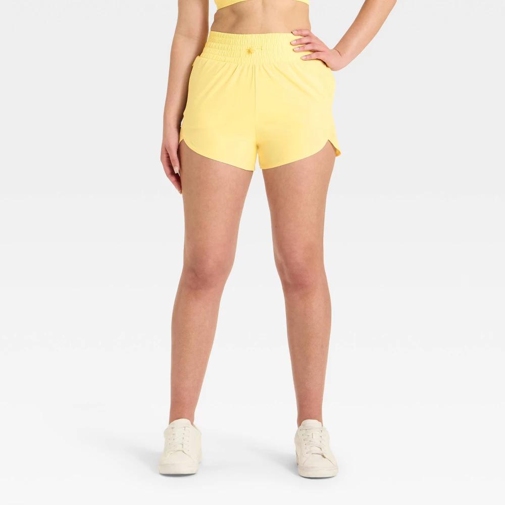 Women's Active Light High-Rise Shorts 3" - All In Motion™ Light Yellow XL Product Image