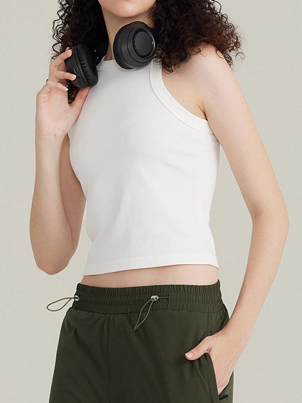 White Slim Short Tank Top Product Image