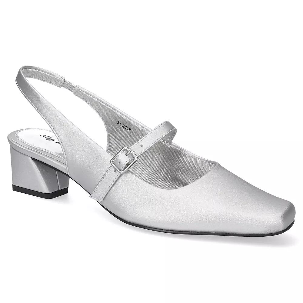 Easy Street Women's Cameo Square Toe Slingback Pumps,  Product Image
