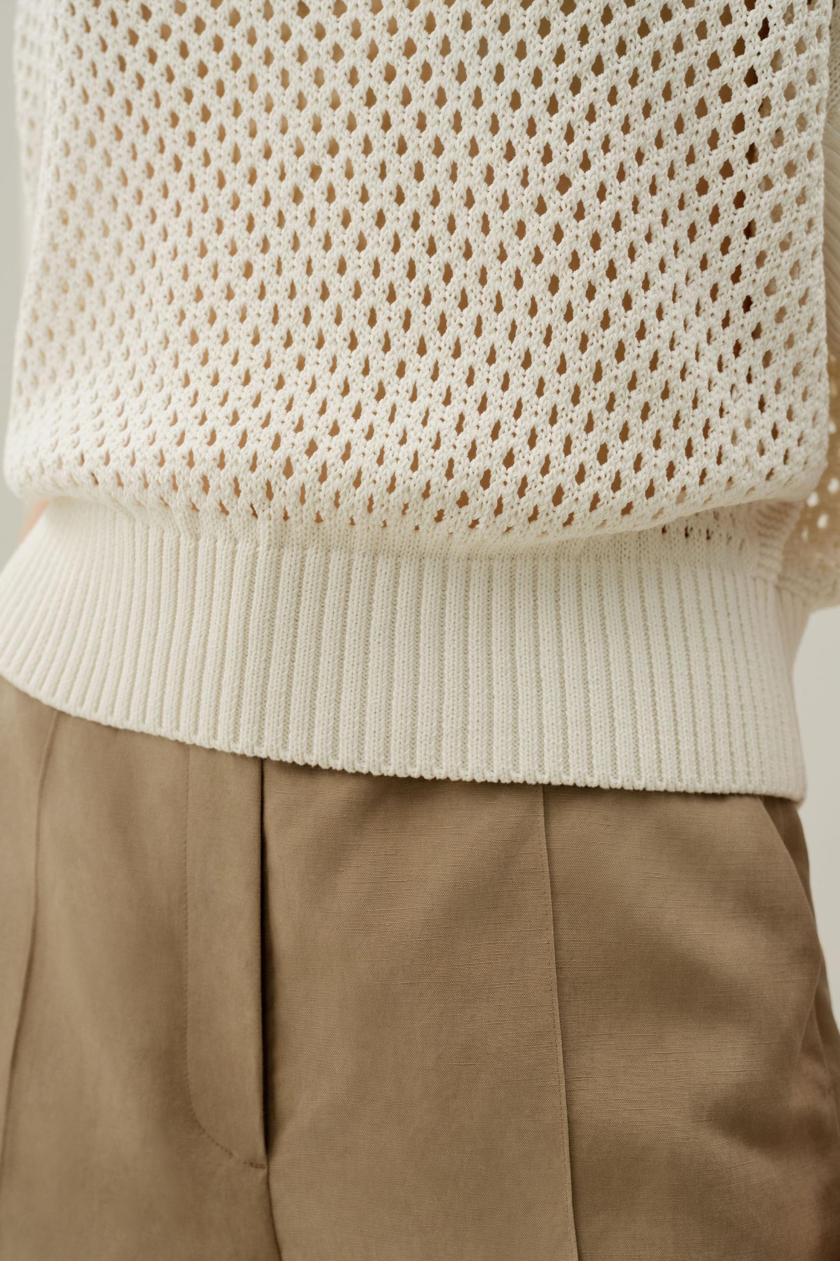 Toscana Pointelle Knit Half-Zip Sweater Product Image